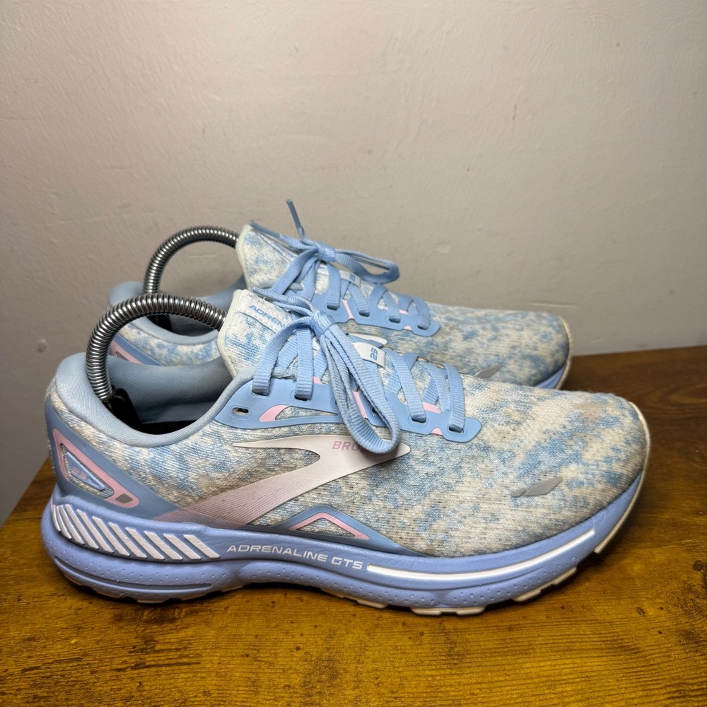 Brooks Adrenaline GTS 23 Running Shoes Women Size 9.5 Blue Pink 1203811B493